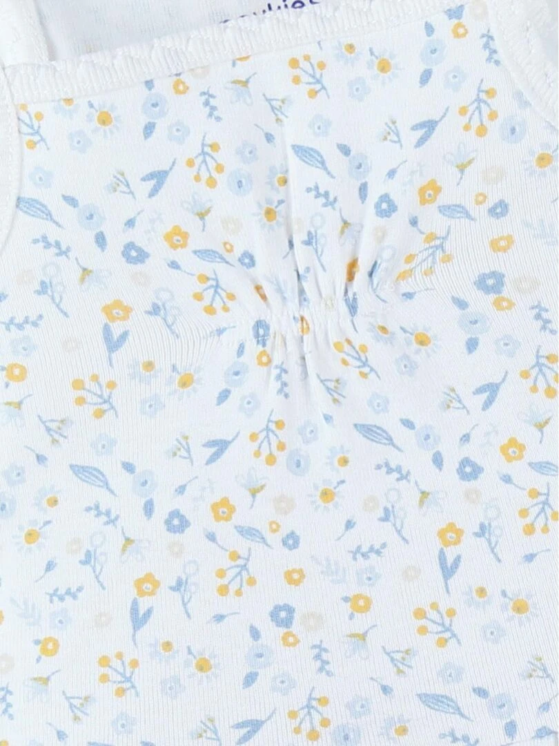 Body jupette imprimé fleuri sans manches  éru   Noukie's   Blanc
