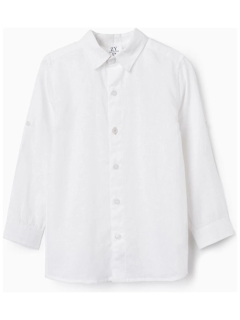 Chemise à manches longues classique pour garçon manches longues LETS PARTY Blanc