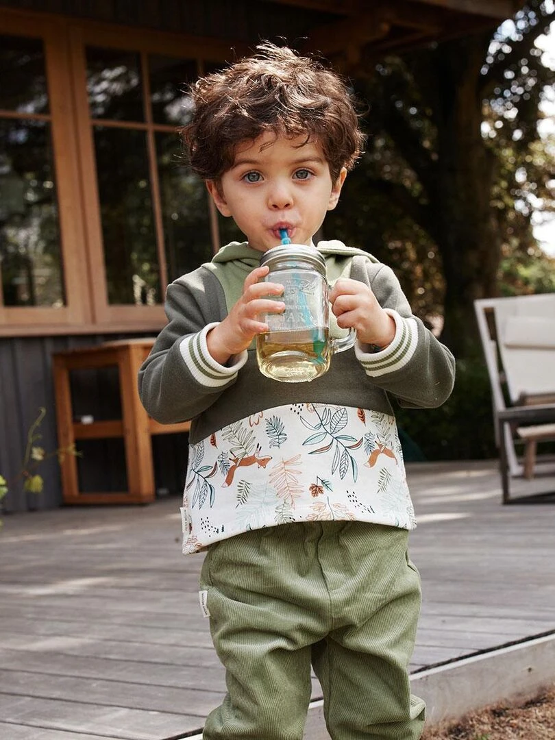 Sweat shirt à capuche bébé en molleton Montreal   Kaki