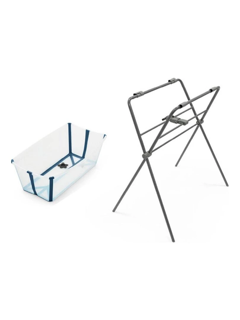 Flexi bath baignoire et son support transparent blue Bleu
