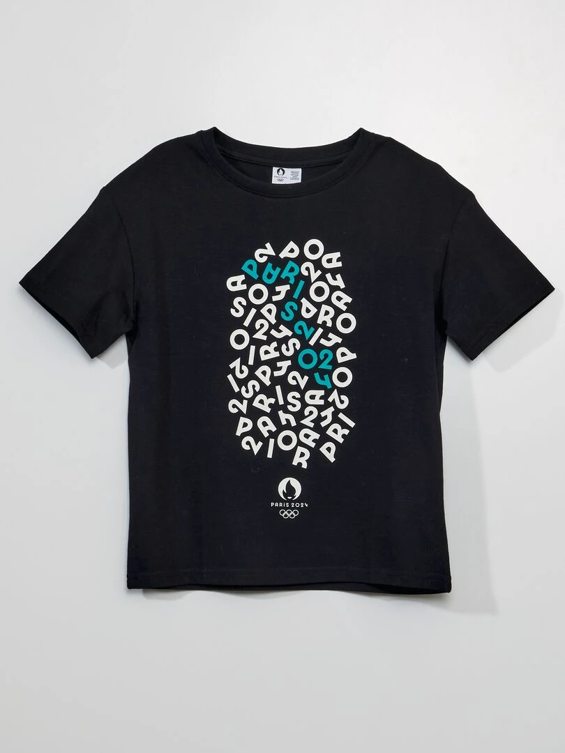 T shirt imprimé manches courtes Paris 2024 Blanc