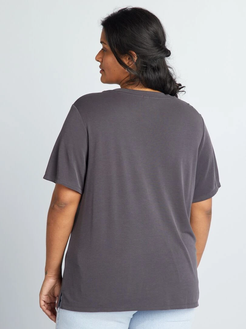 T shirt manches courtes stretch   Violet foncé
