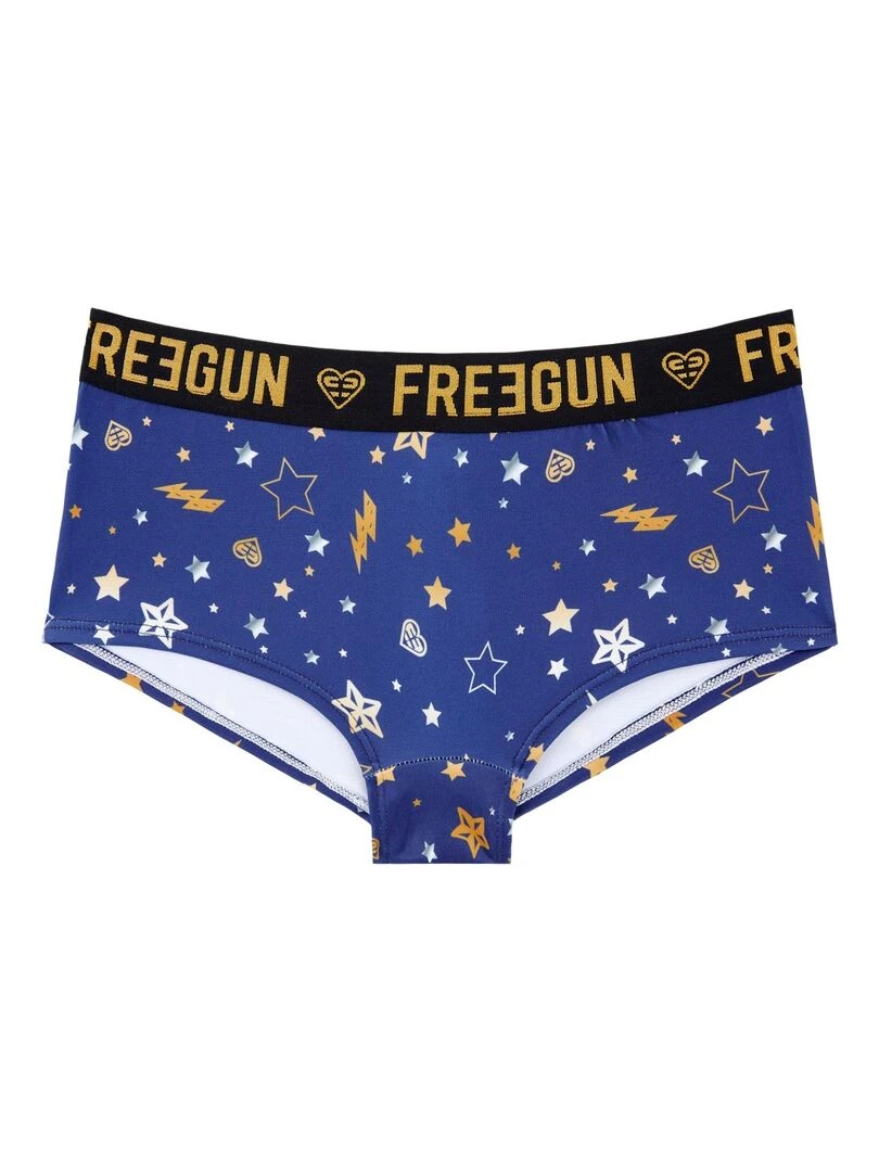 Lot de 3 Shortys fille ceinture moulinée satin Freegun   Bleu