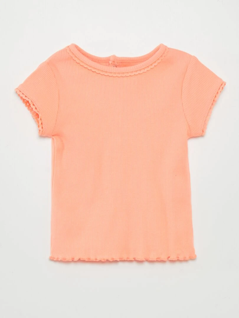 T shirt côtelé Orange