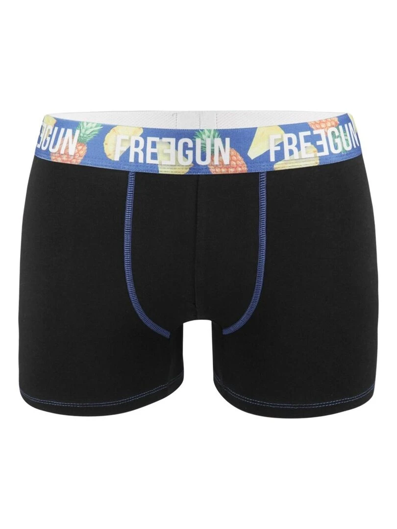 Lot de 4 Boxers homme Coton Bio Noir Freegun   Noir