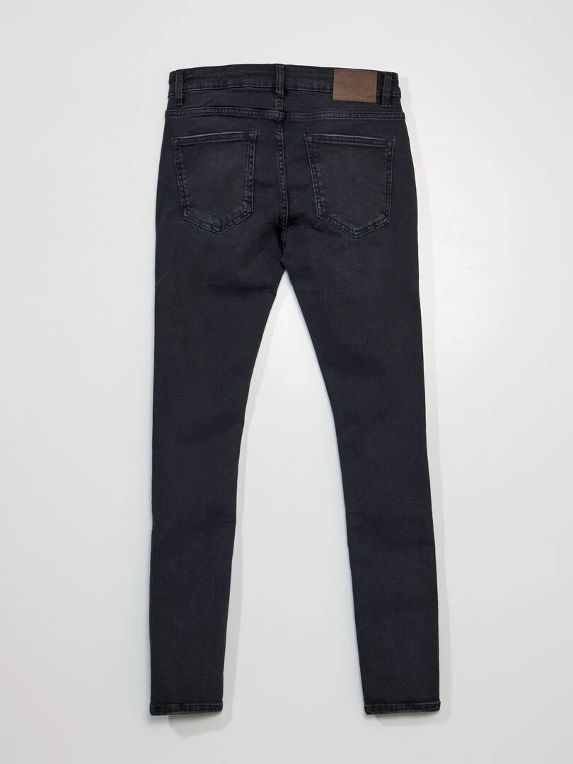 Jean skinny L32 Noir délavé
