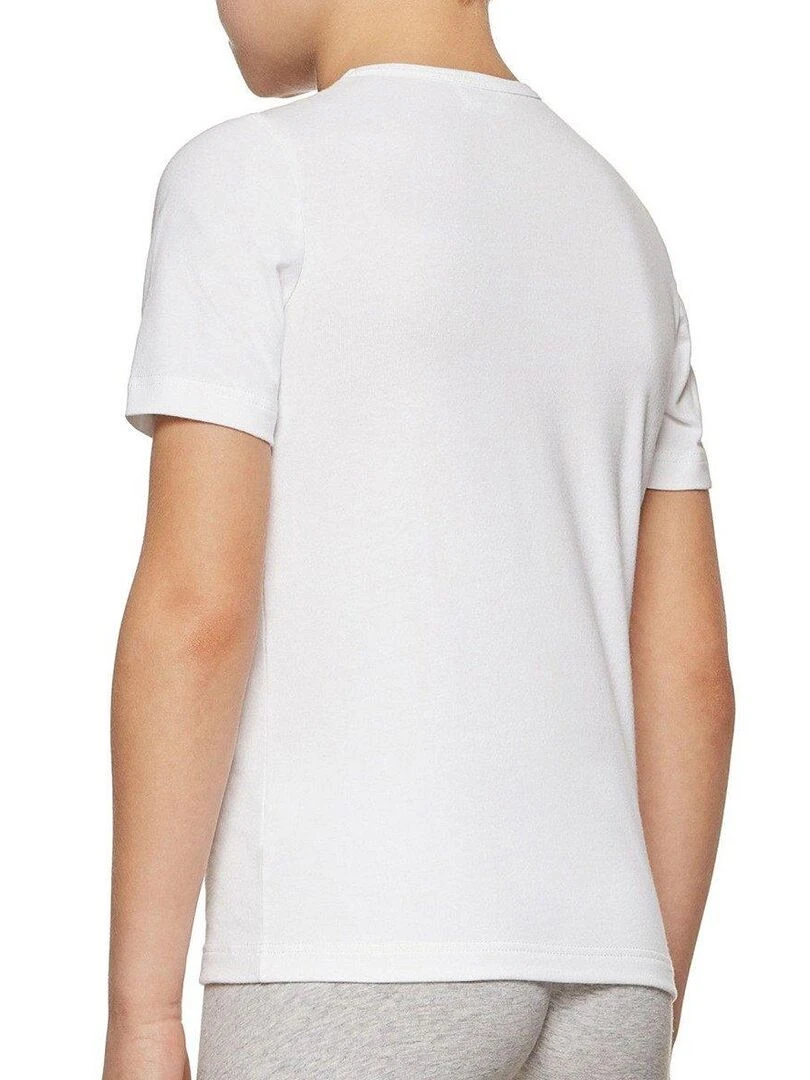 T shirt tricot de peau manches courtes en coton bio Blanc