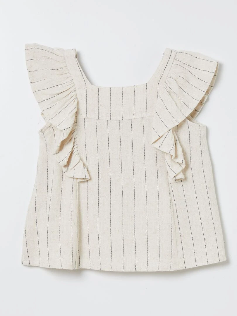 Top léger à volants   BEIGE