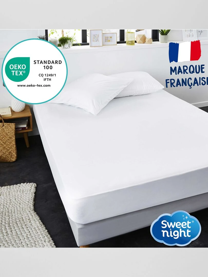 Protège matelas imperméable blanc