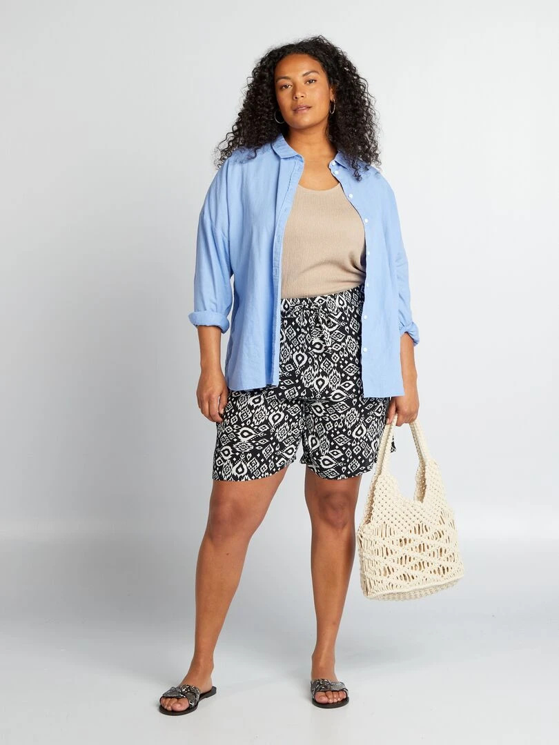 Débardeur large en maille gaufrée Taupe