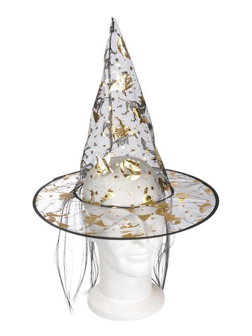 Chapeau sorcière mèche Doré/or