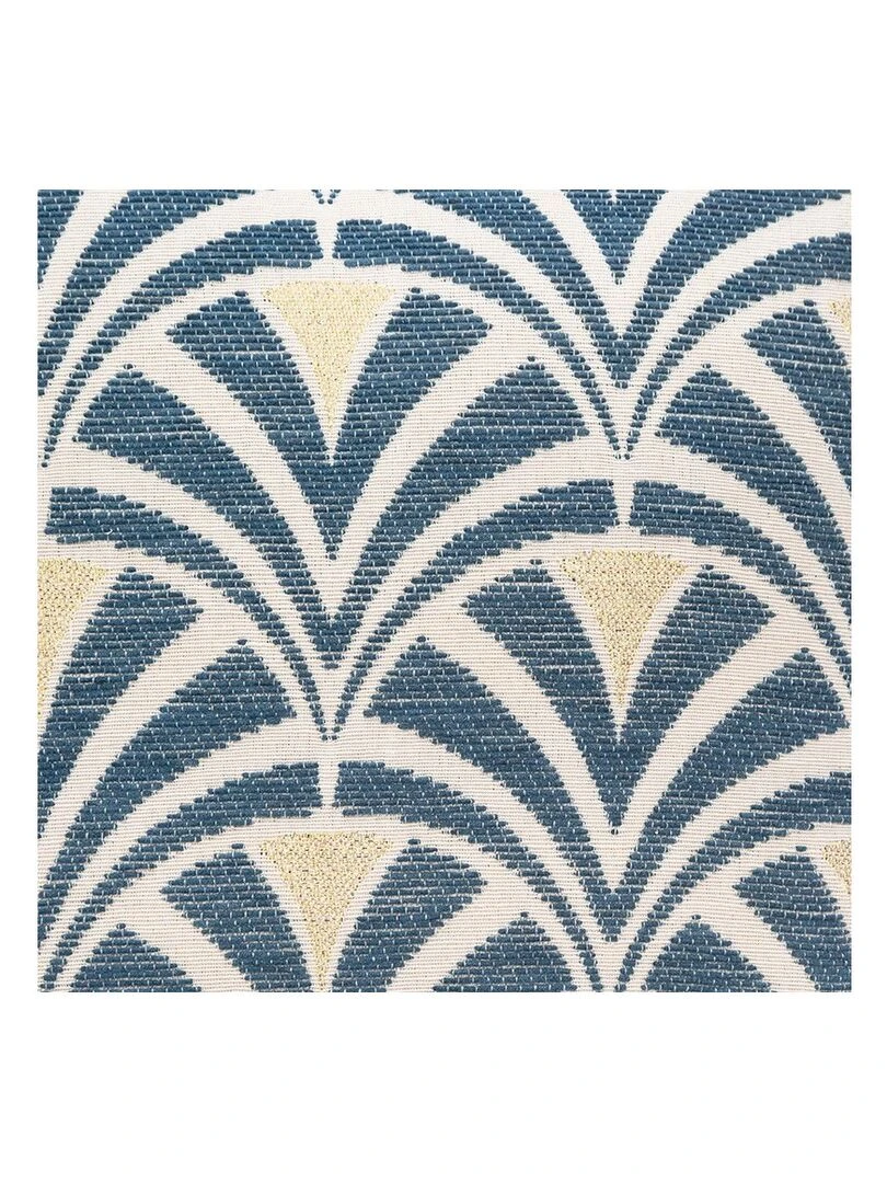 Housse de coussin chenille Art Déco 40x40 cm Bleu
