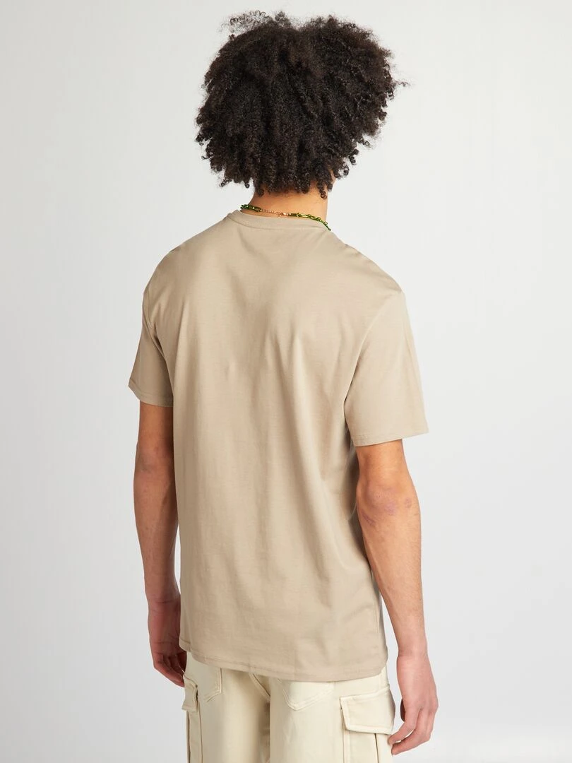 T shirt en jersey à col rond   Taupe