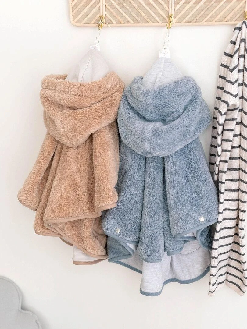 Bemini Poncho de voyage Softy et jersey   Bleu gris