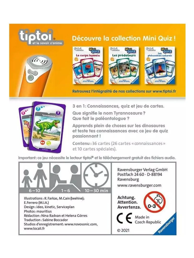 Mini Quiz Tiptoi Les dinosaures N/A