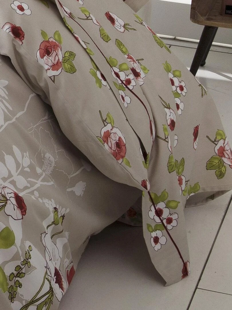 Ensemble draps et taie esprit champêtre Beige clair