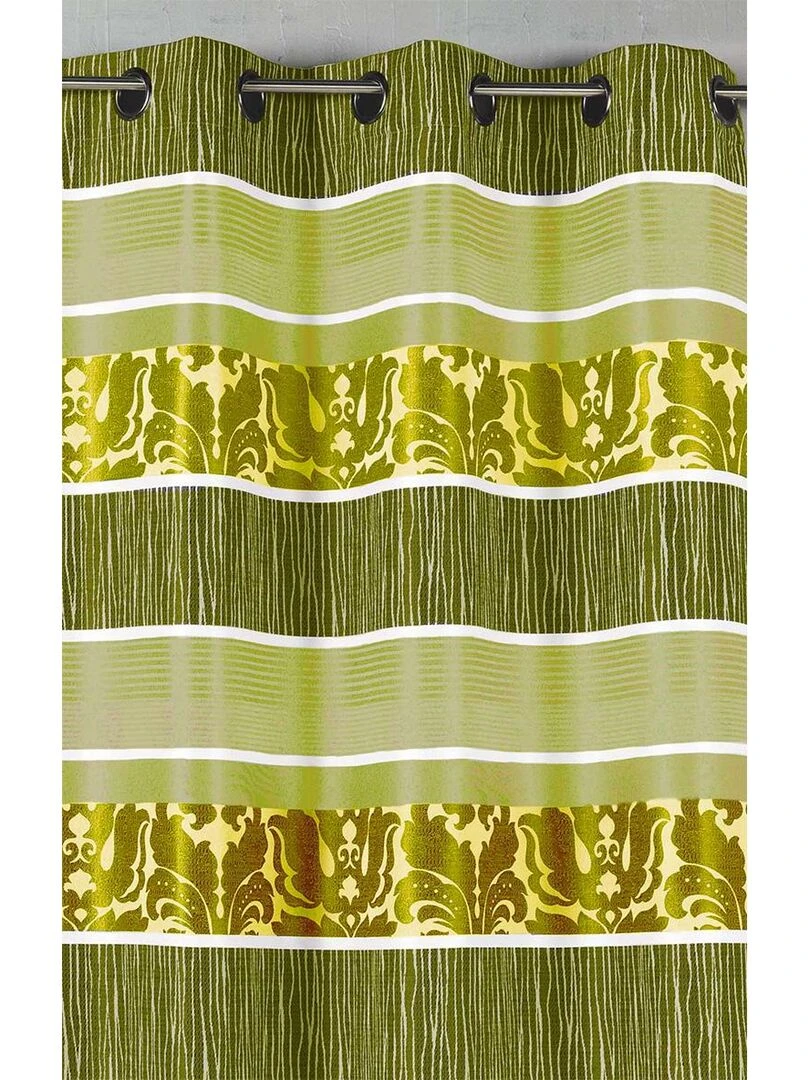 Rideau en jacquard à rayures horizontales colorées Vert clair