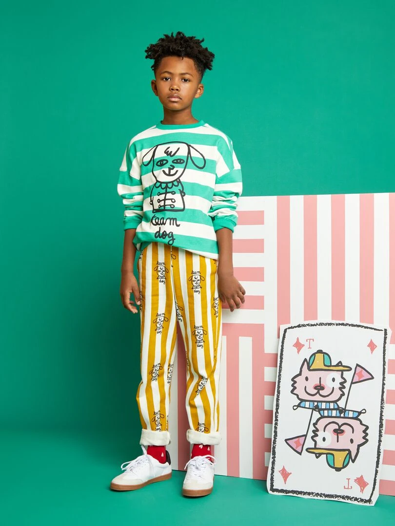 Sweat en molleton à rayures X Little Bad Wolf Blanc/vert