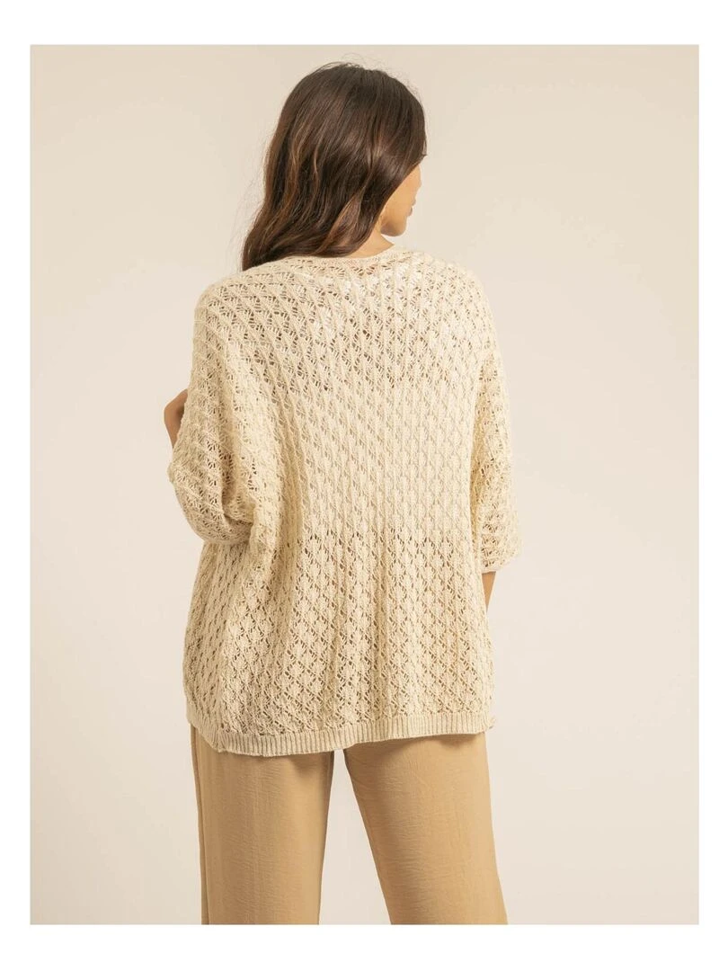 Gilet mi long ouvert KANONA Beige