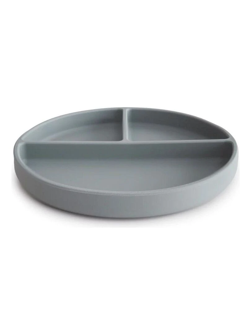 Assiette à compartiments en silicone avec ventouse Stone   Gris