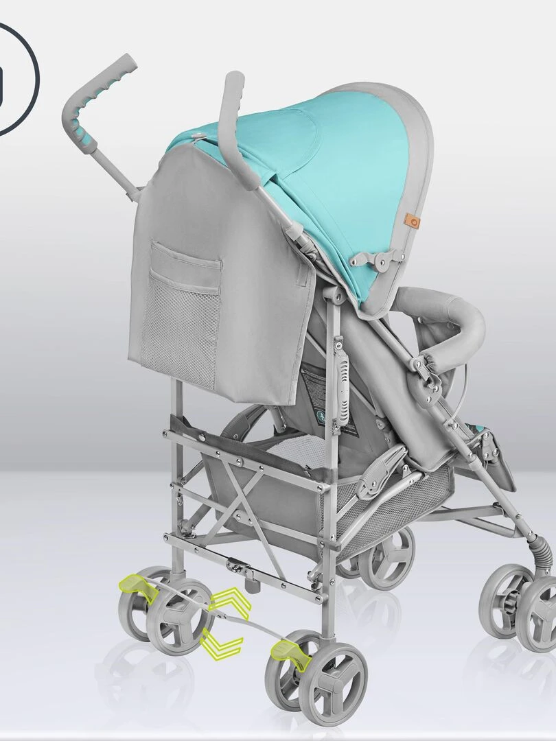 LIONELO Elia   Poussette bébé canne compacte   De 6 à 36 mois   Accessoires inclus   Bleu   Bleu turquoise