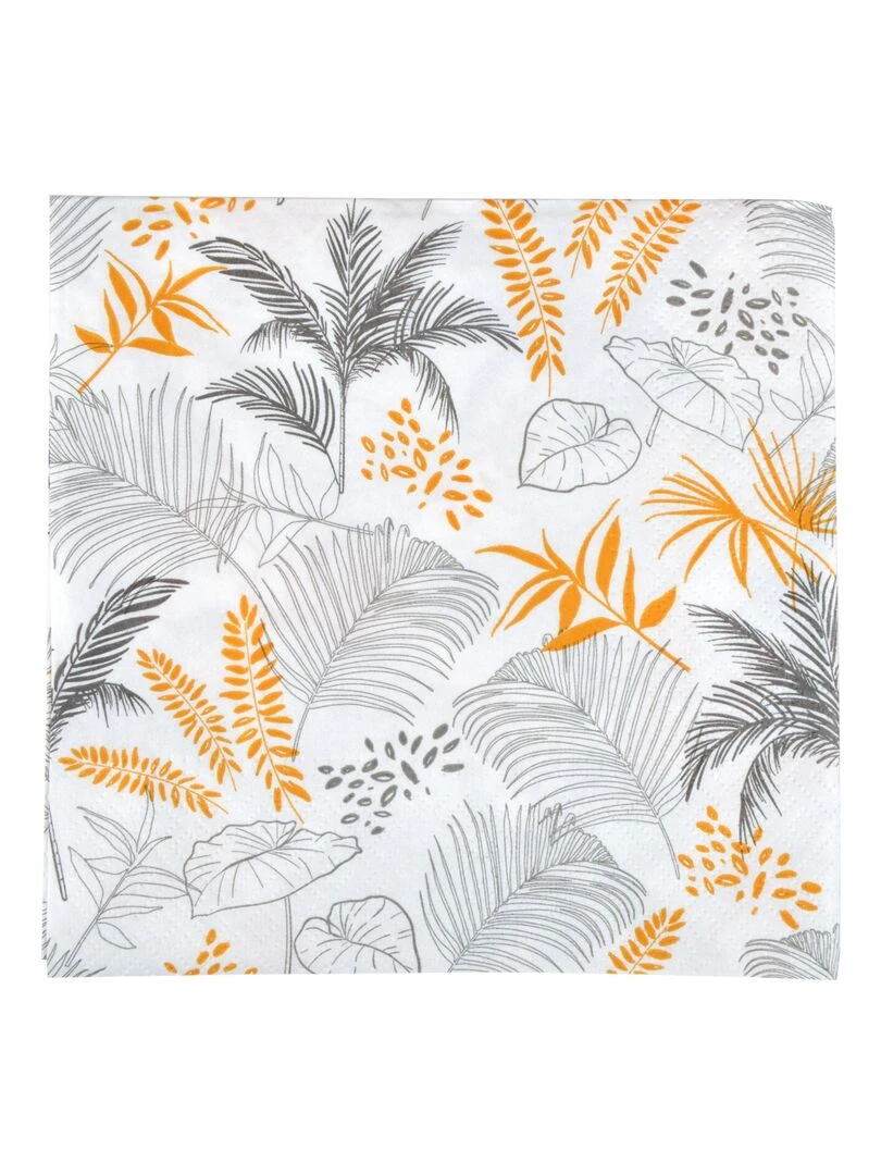 Lot de 20 serviettes en papier 33 x 33 cm Exotic mood Blanc