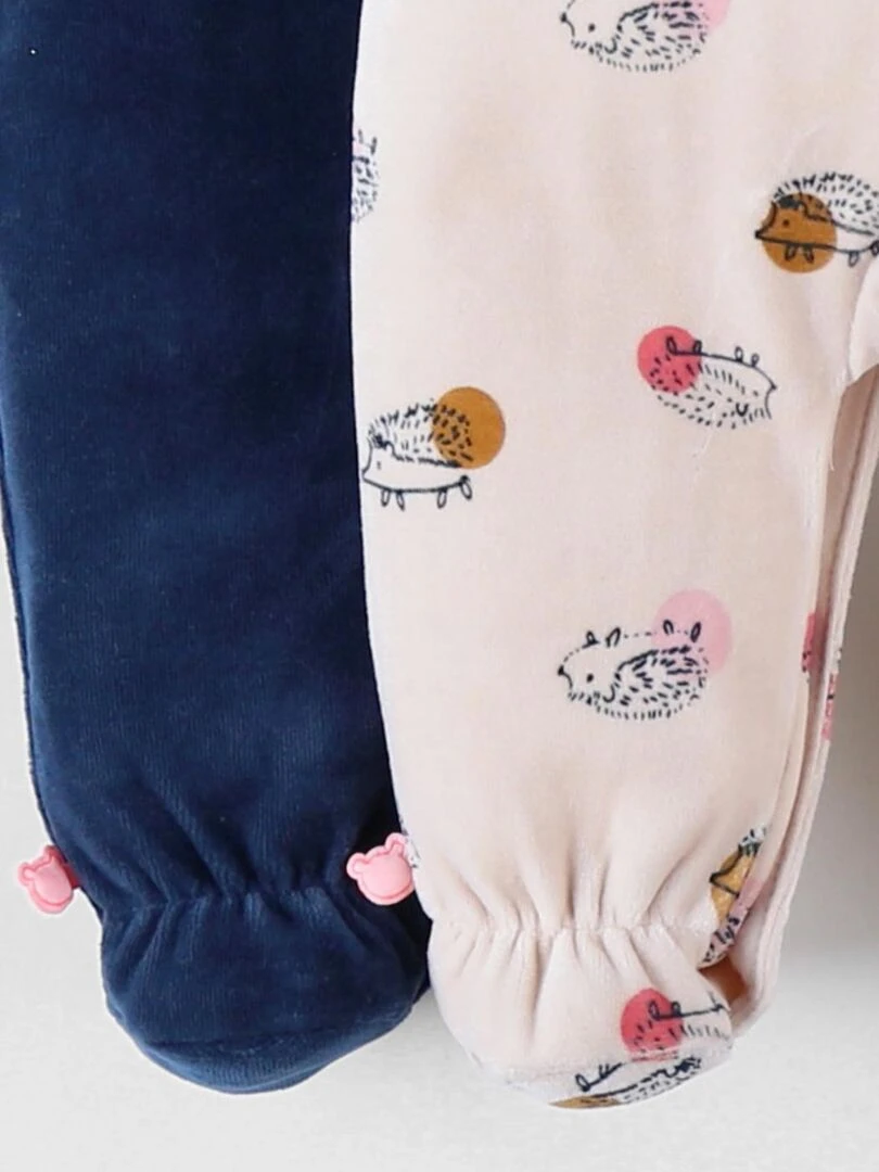 Set de 2 pyjamas 1 pièce  clair/bleu   Noukie's   Rose