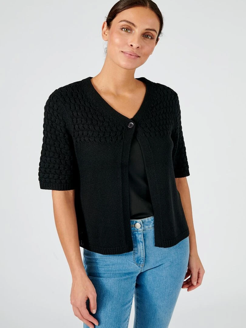 Boléro maille fantaisie Damart Noir