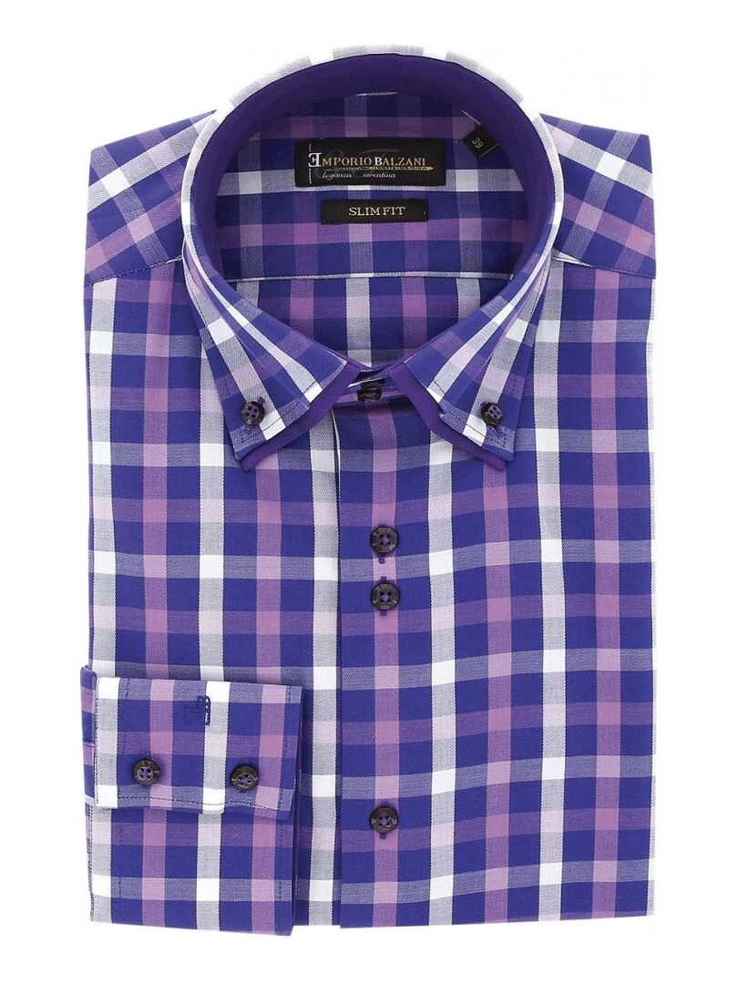 Chemise double col à coudières LORENZO Violet