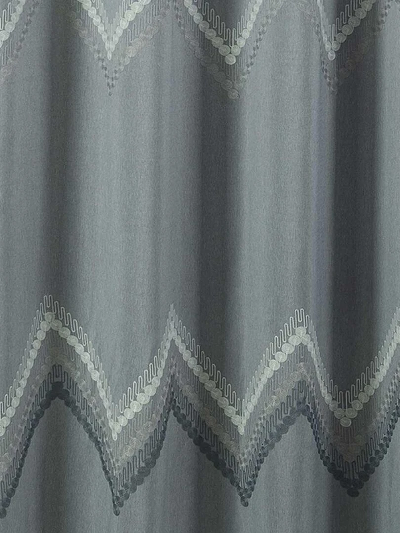 Rideau obscurcissant à chevrons galonnés Gris clair