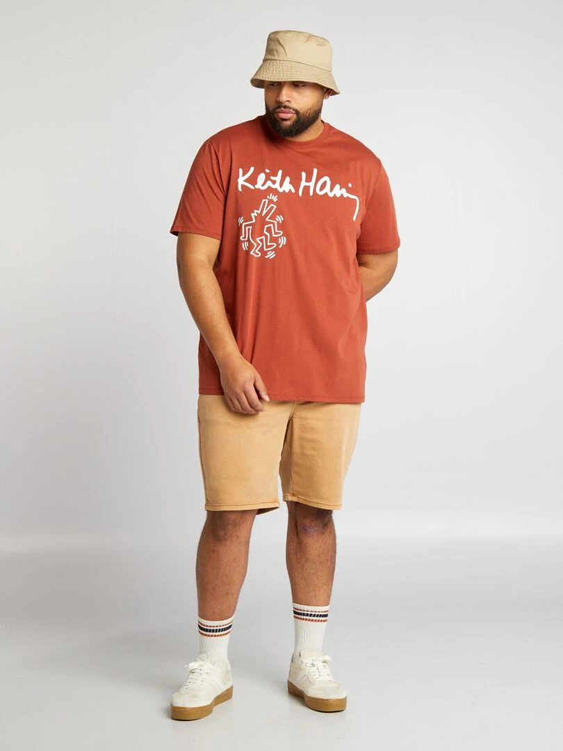 T shirt 'Keith Haring' à col rond   marron