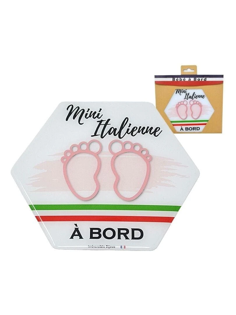 Adhésif / Autocollant bébé à bord Italien(ne) à bord Rose Rose