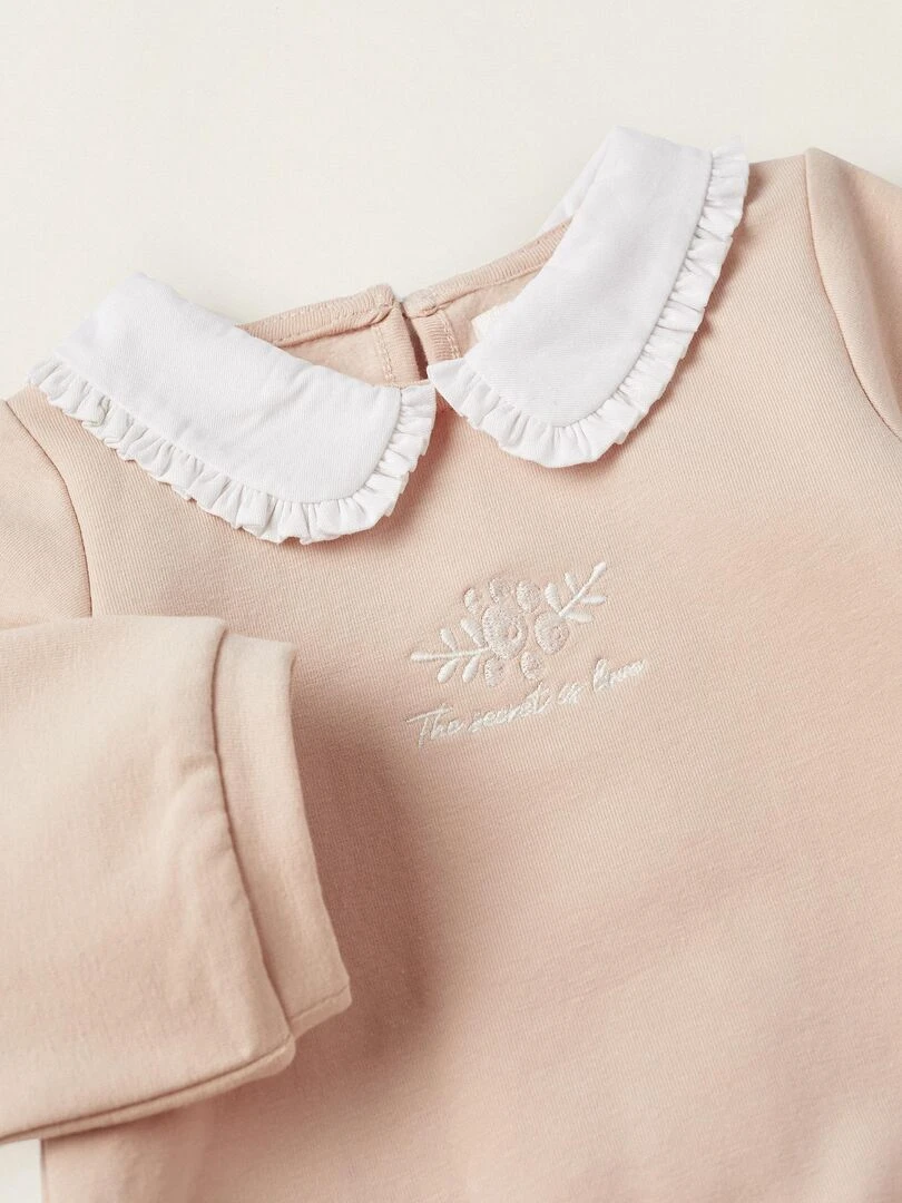 Sweat pour Nouveau Né 'The Secret of Love'  ATLANTIC COMPANY   Rose clair