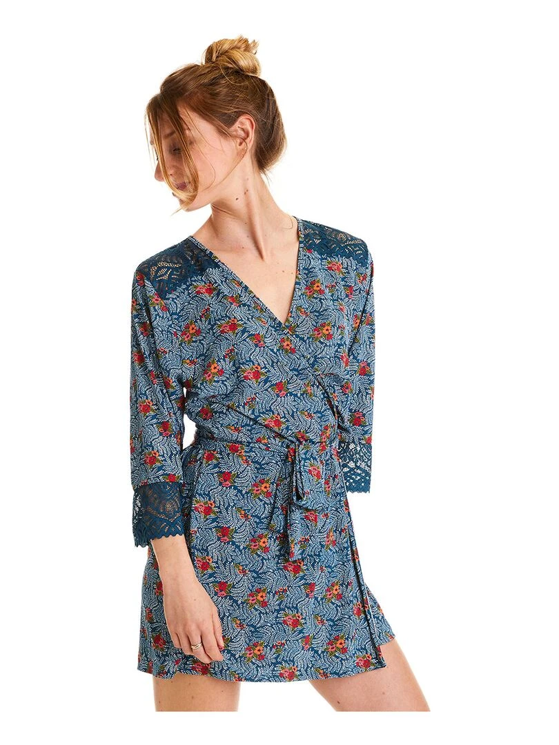 Kimono PAPRIKA Pomm'Poire Bleu Rouge Bleu