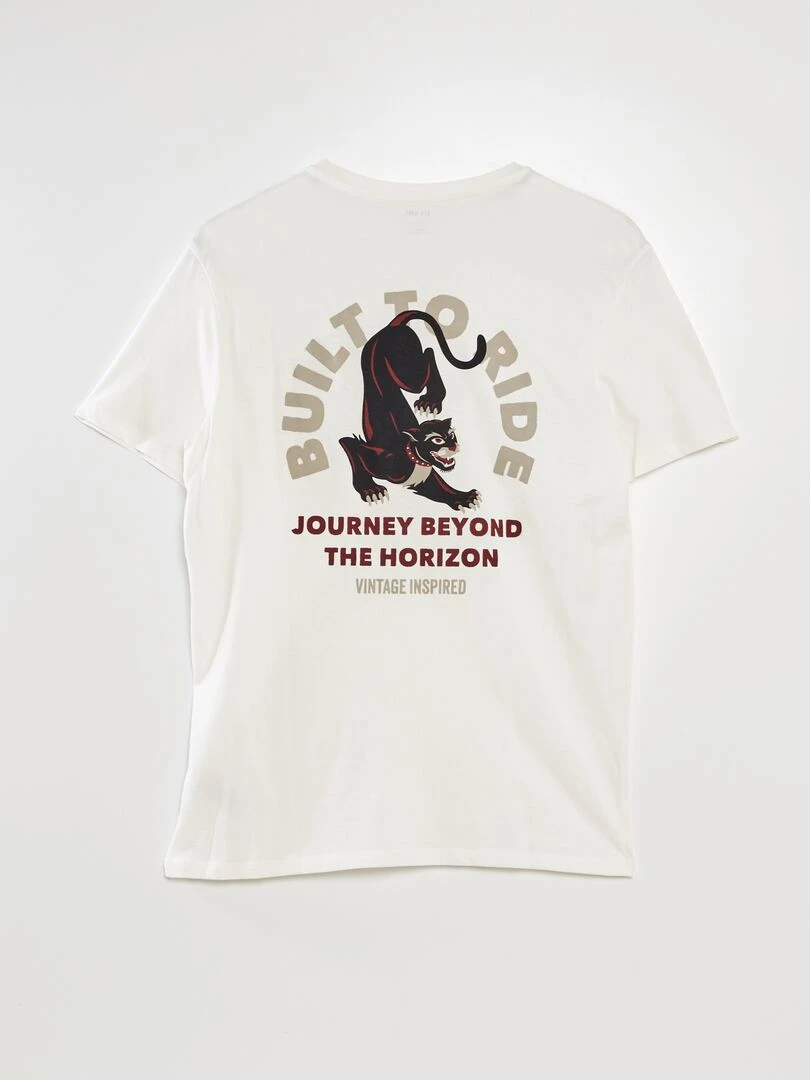 Tee shirt avec imprimé dos Blanc