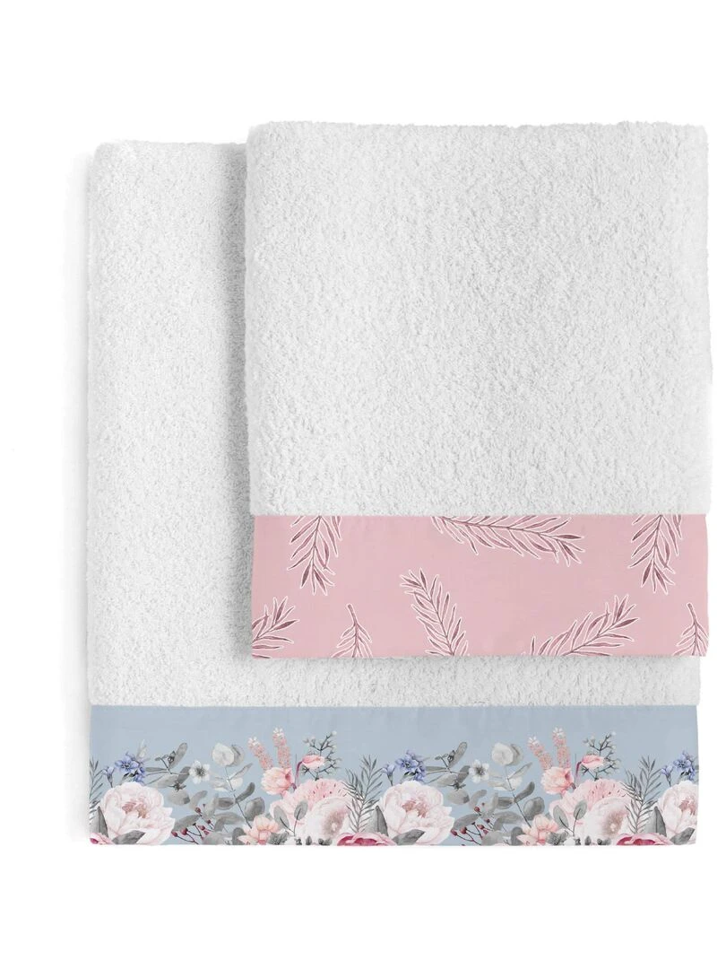 Lot de serviettes Soft bouquet "Happyfriday" Blanc