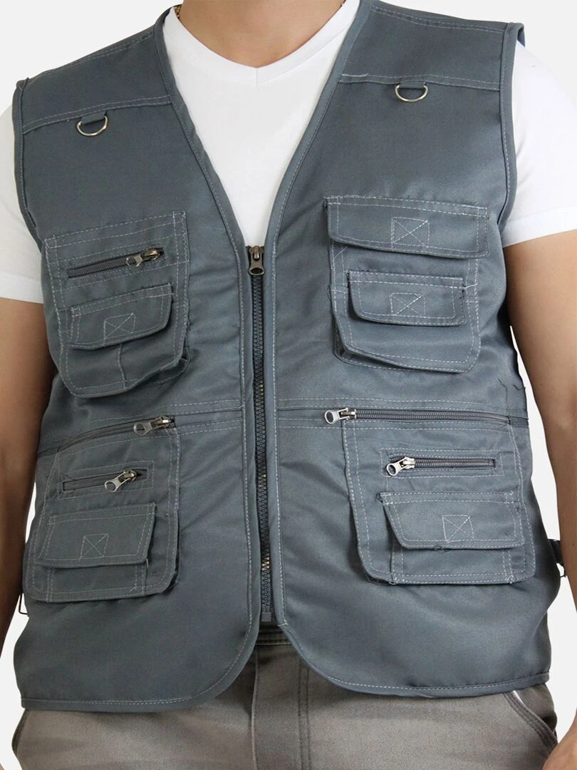 Gilet de pêche Kebello Gris