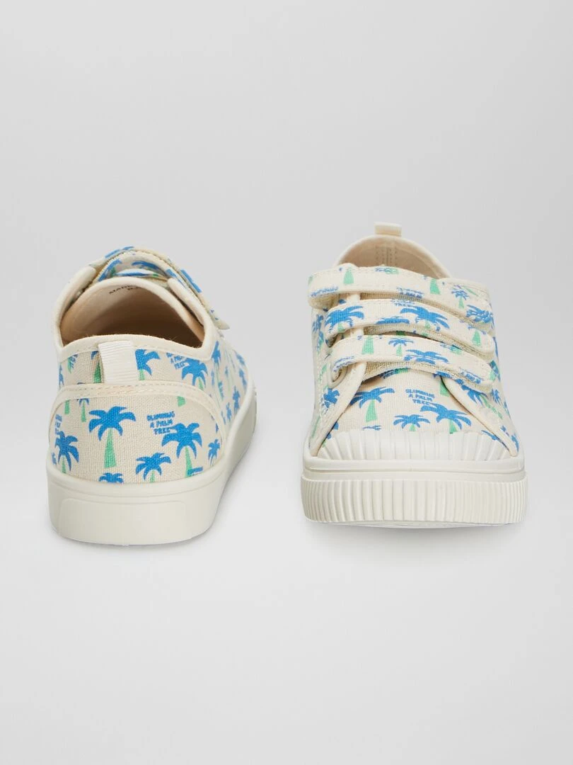 Baskets basses en toile imprimée   Beige