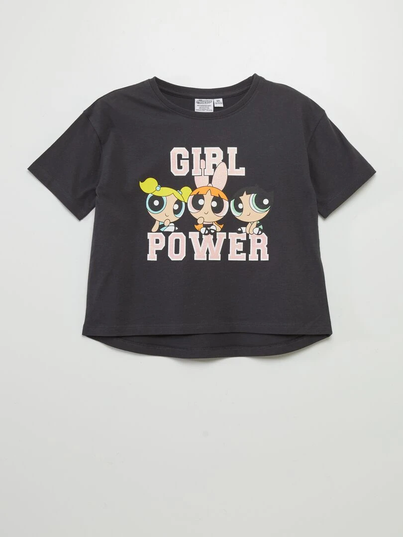Tee shirt imprimé 'Les Supers Nanas' Noir