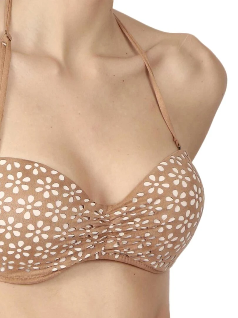 Ensemble 2 pièces bikini bandeau push up Sand Desert   Beige
