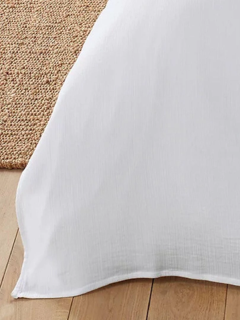 Plaid en double gaze de coton 'Deko&co' Blanc