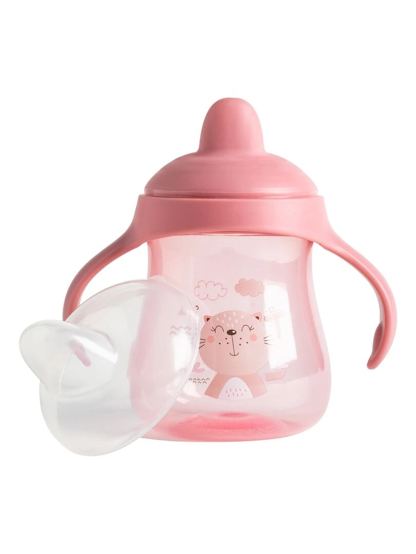 Tasse à bec rigide 240 mL Chat rose Rose