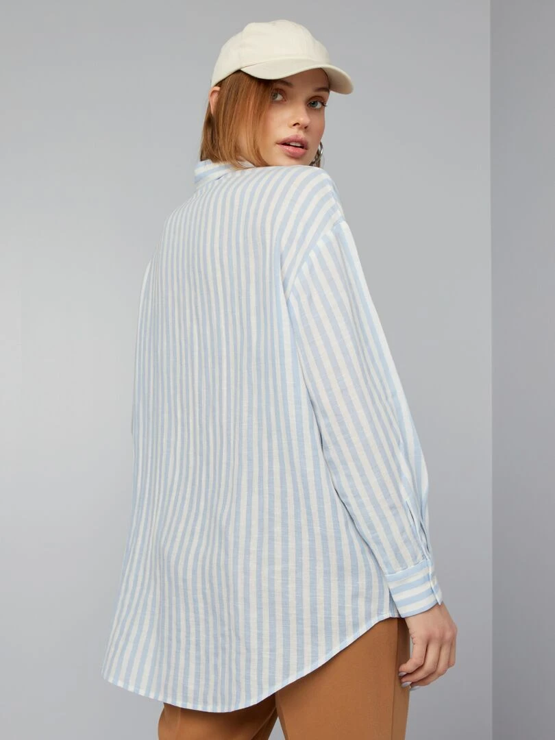 Chemise rayée   Bleu
