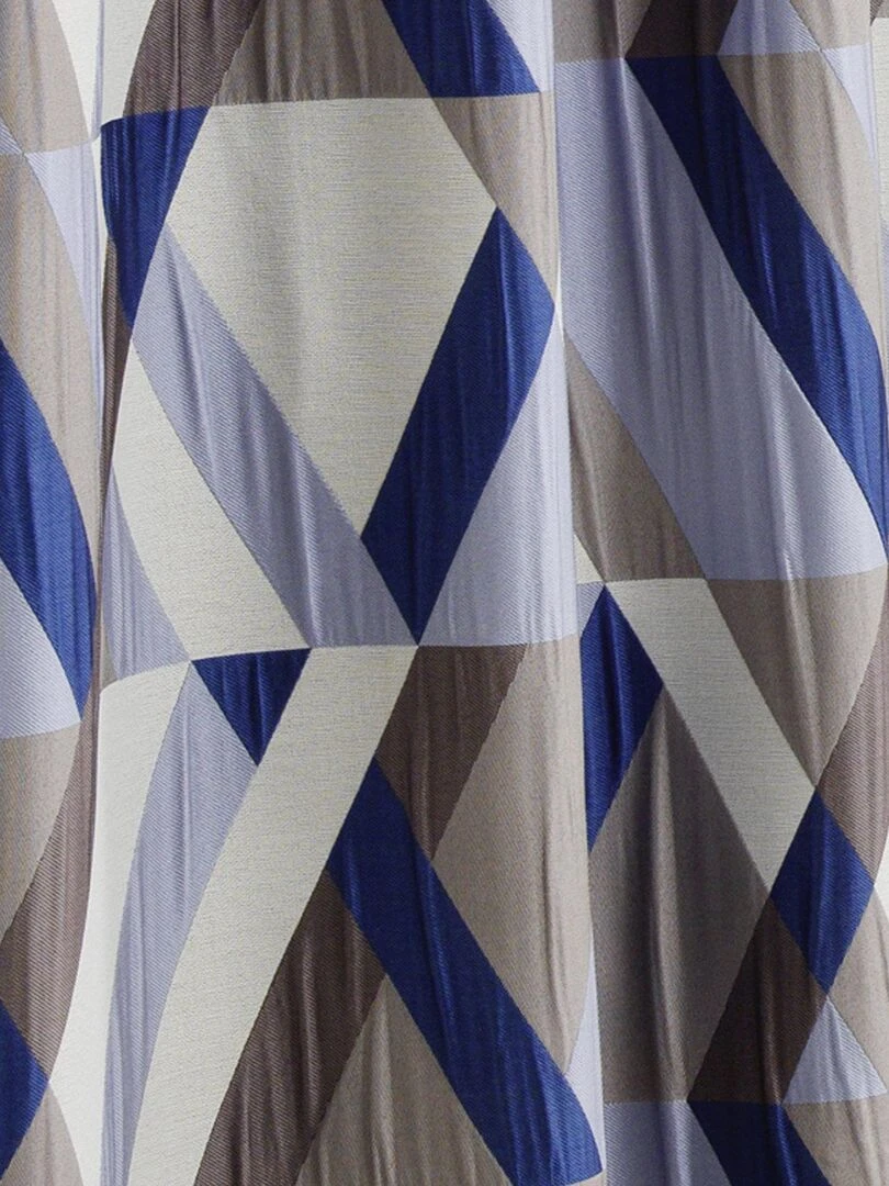 Rideau d'ameublement géométrique   Bleu