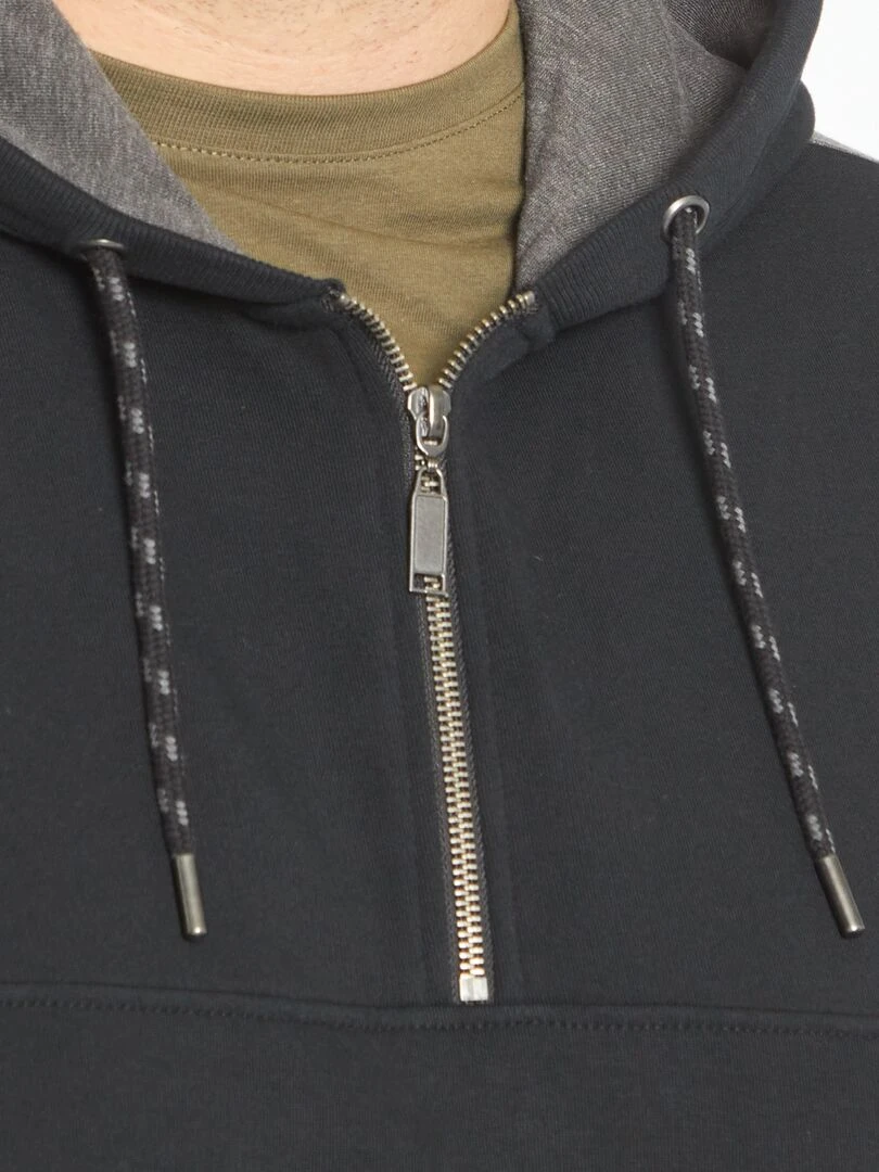 Sweat en molleton à capuche   noir
