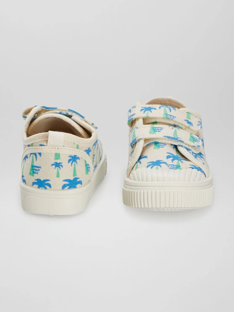 Baskets basses en toile imprimé   Blanc