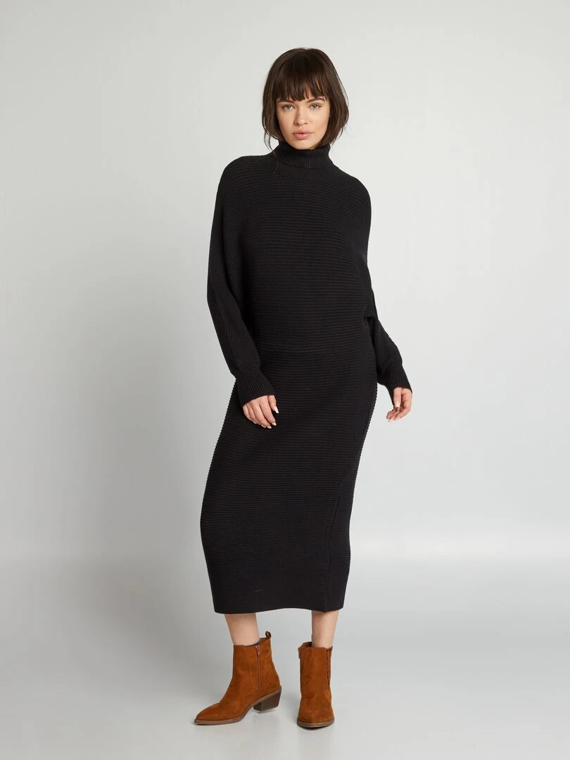 Robe pull longue noir