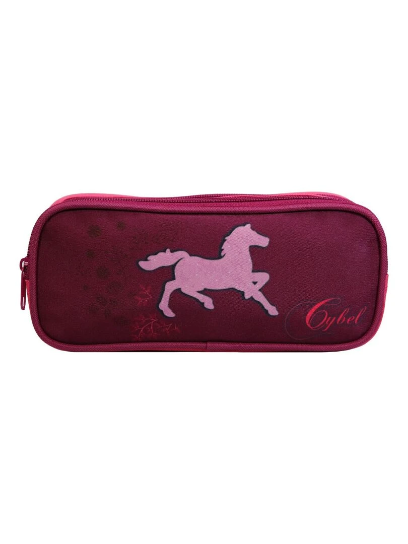 Trousse scolaire 2 compartiments Cybel Cheval Licorne Violette Bagtrotter Violet