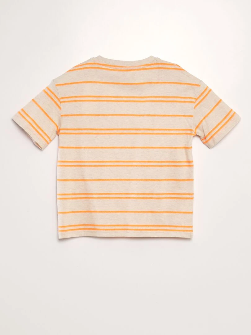 T shirt à rayures en jersey Orange