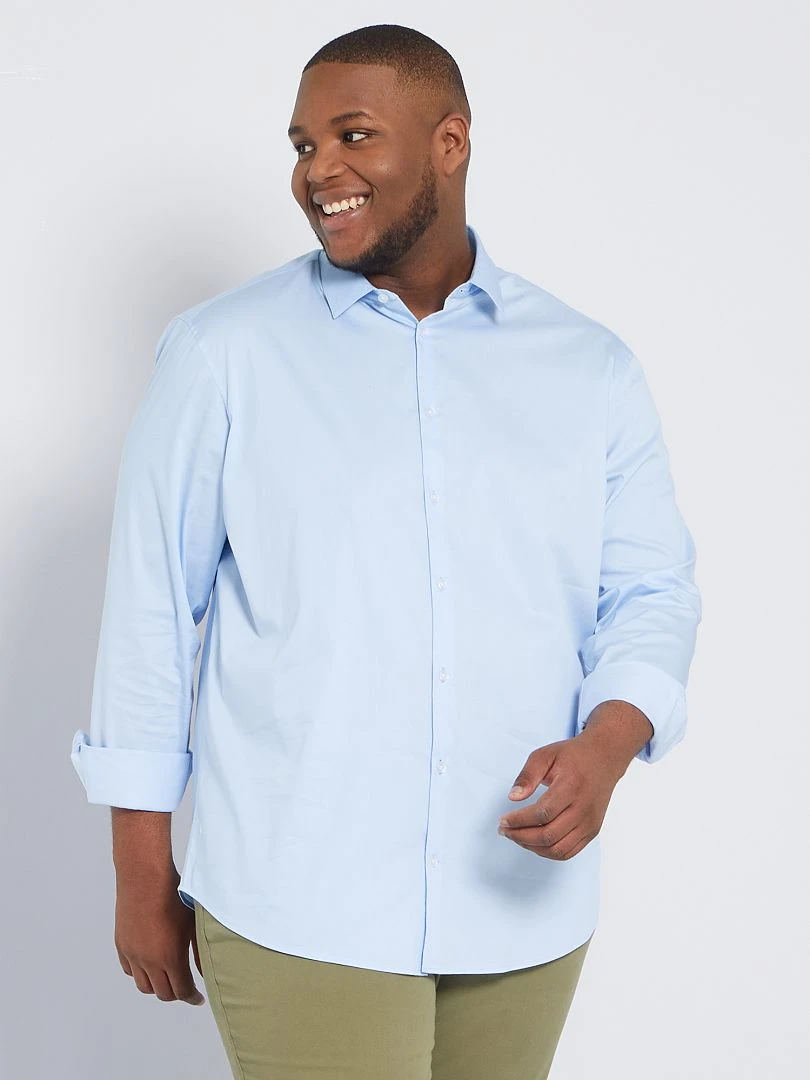 Chemise droite et stretch Bleu ciel